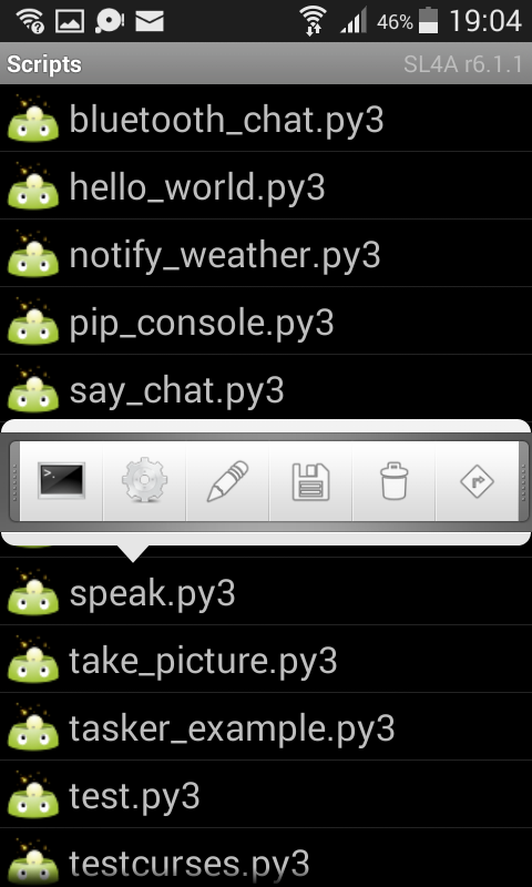 SL4A-Python-Menu